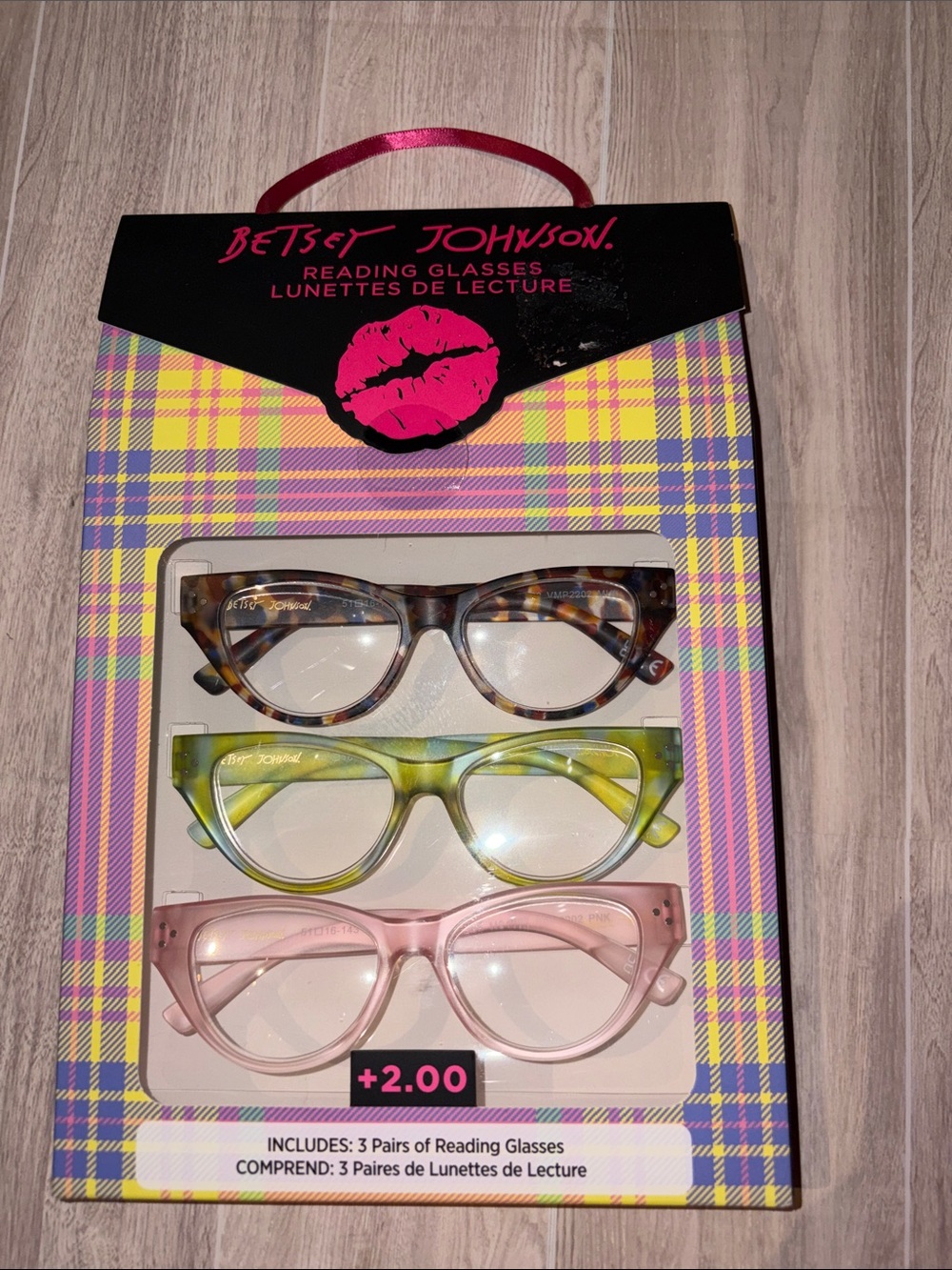 Betsey Johnson 3-Pack Reading Glasses - Tortoise, Lime, Pink